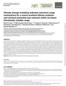 Colyn et al 2025 Climate change modelling southern African endemic