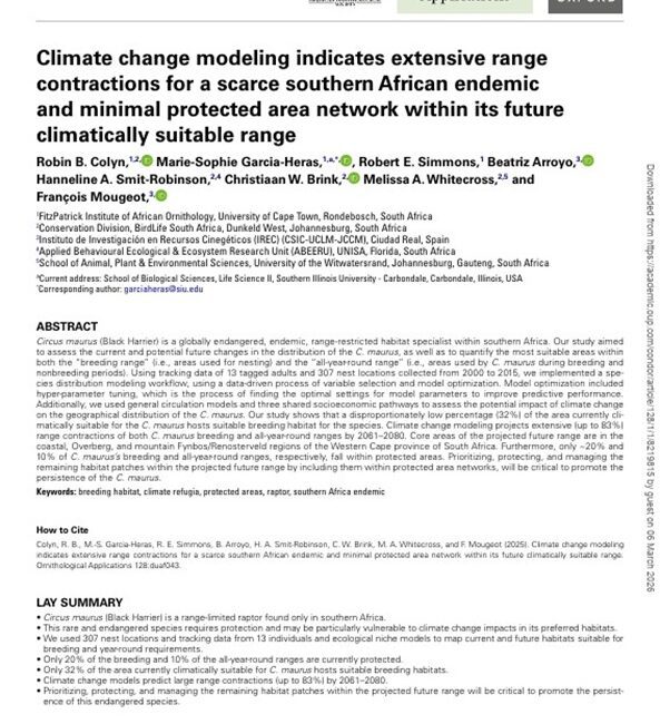 Colyn et al 2025 Climate change modelling southern African endemic